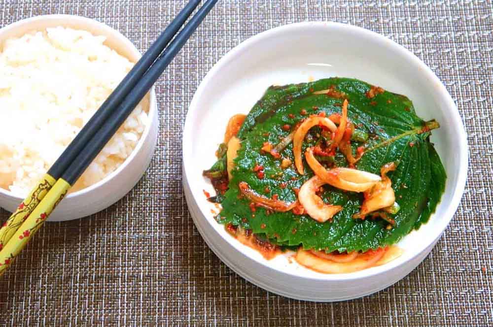 kim chi lá mè Hàn Quốc - Món ăn từ rau củ - Phương pháp sống khỏe - https://dalatfarm.net/