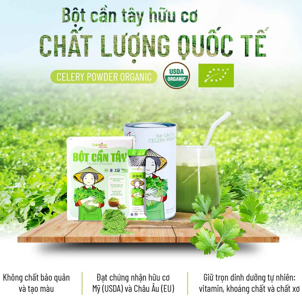 Bột cần tây Dalahouse - món ăn từ rau củ - phương pháp sống khỏe - Đặc Sản Đà Lạt - https://dalatfarm.net/