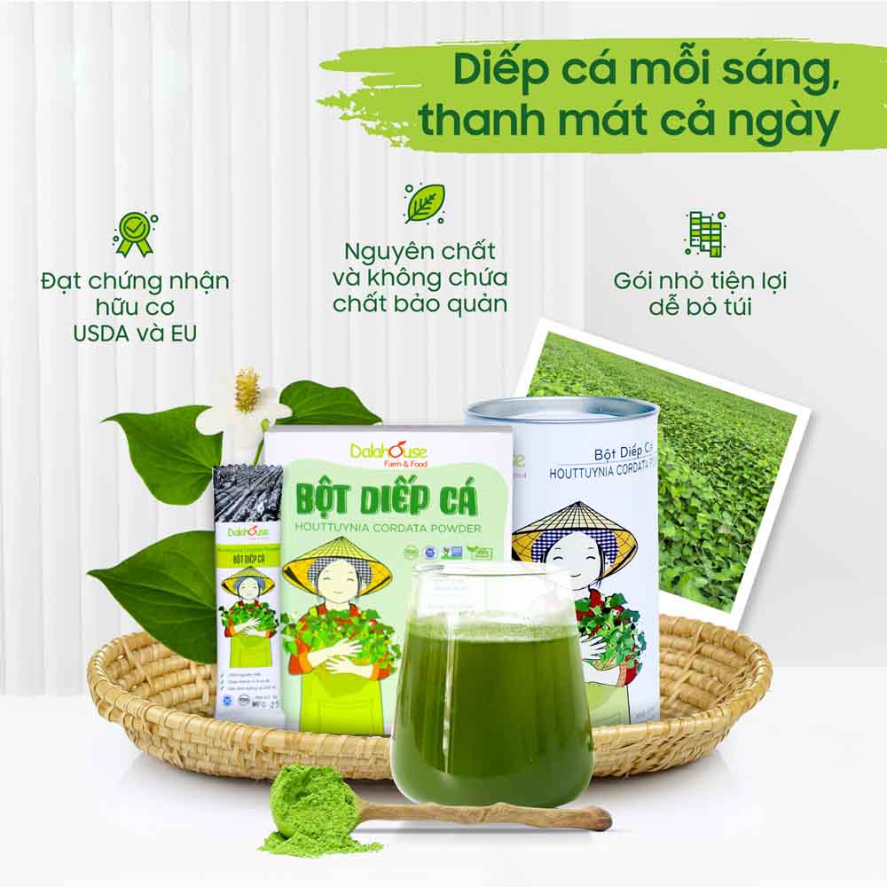 Bột diếp cá sấy lạnh - món ăn từ rau củ - phương pháp sống khỏe - Đặc Sản Đà Lạt - https://dalatfarm.net/