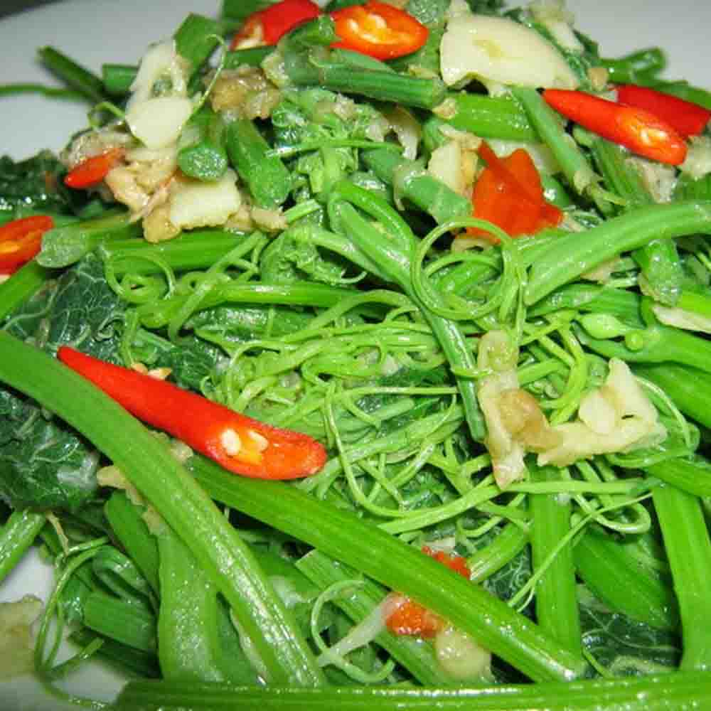 Đọt su Đà Lạt dùng làm món xào tỏi